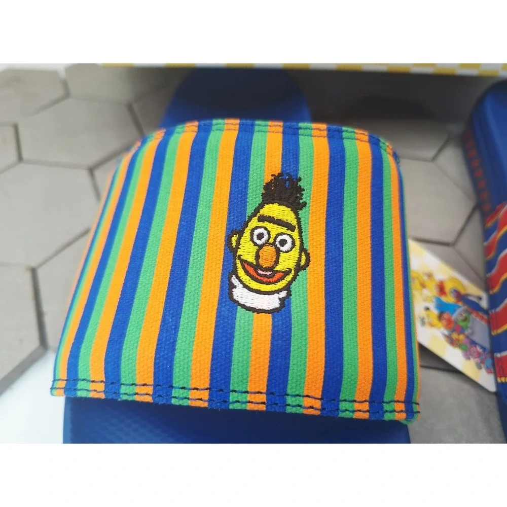 Vans x Sesame Street La Costa Slide Bert & Ernie Blue Stripes Sandals Men's 12